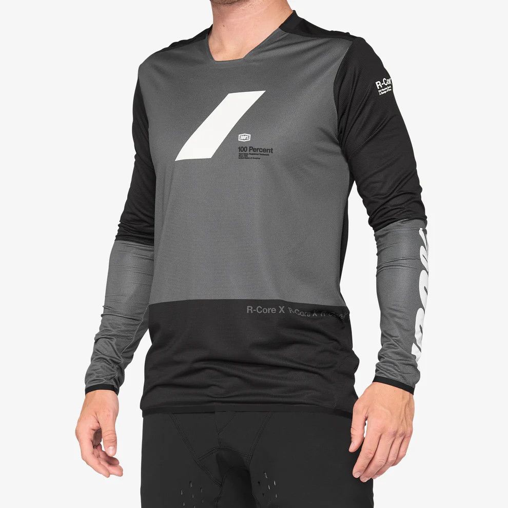 100% R-Core X Jersey, Color: Charcoal/Black, Size: SM