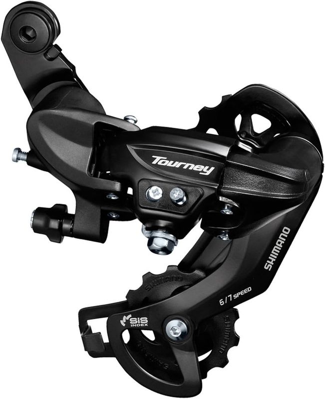 Shimano, Tourney RD-TY300, Rear derailleur, 6/7sp., SGS, Black, With BMX/Track style dropout adapter
