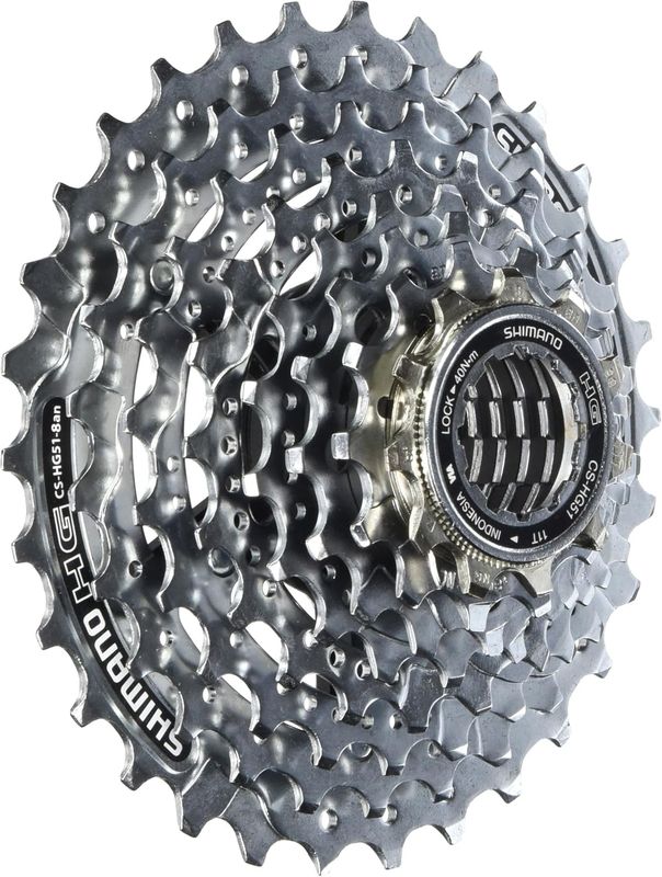 Shimano, CS-HG41, 8sp. cassette, 11-34T, 11-13-15-17-20-23-26-34