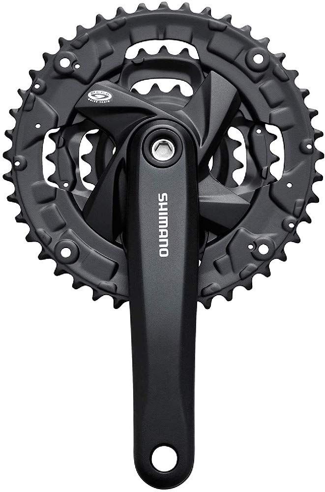 Shimano, FC-TY501, Crankset, 6/7/8 sp., 175mm, 24/34/42T, Riveted, Square, 47.5mm, Black