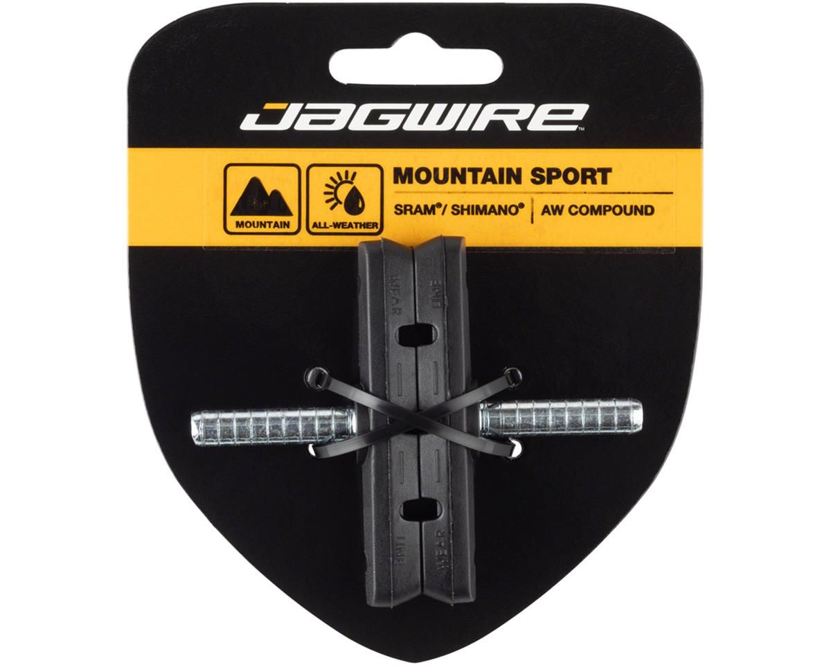 Jagwire, Mountain Sport, Cantilever brake pads, Center post, 53mm, All-Weather (Aw), Black, Pair