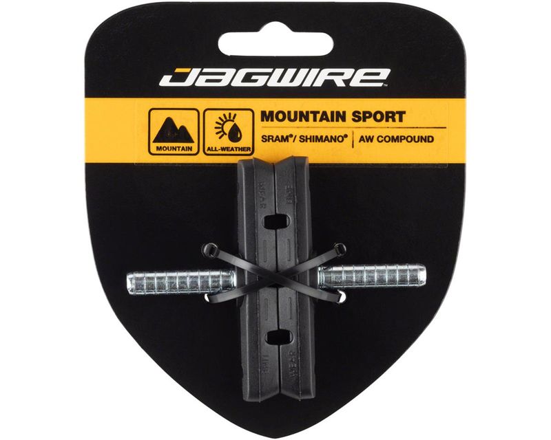 Jagwire, Mountain Sport, Cantilever brake pads, Center post, 53mm, All-Weather (Aw), Black, Pair