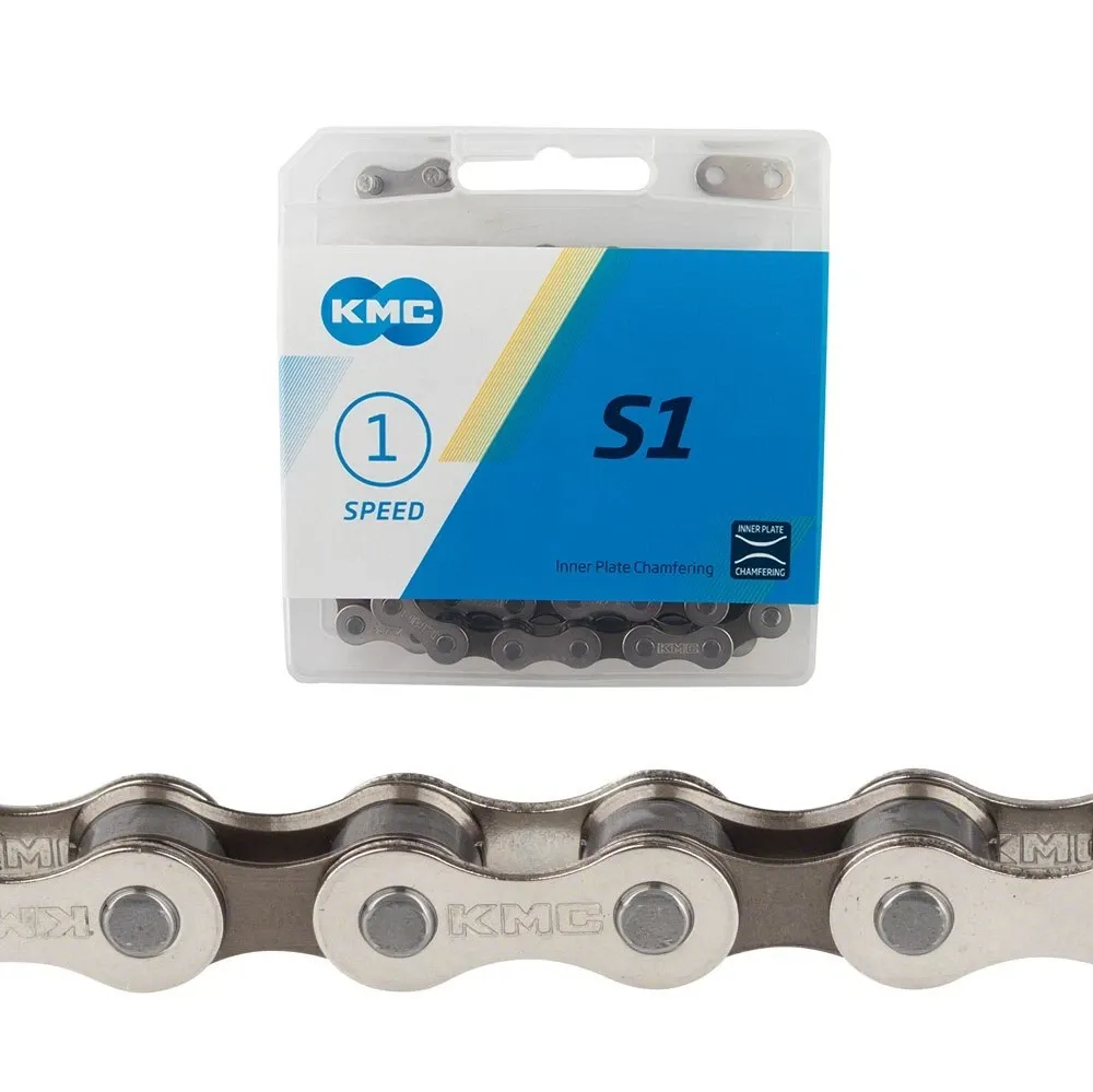 KMC, S1, Chain, Single Speed, 1/8'', Links: 112, Silver