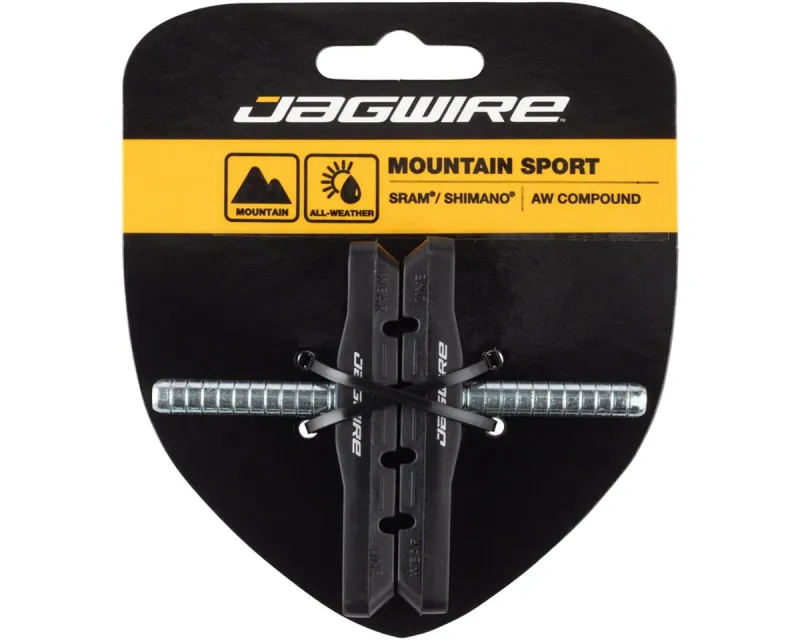 Jagwire, Mountain Sport, Cantilever brake pads, Offset post, 70mm, All-Weather (Aw), Black, Pair