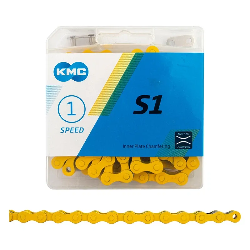 KMC, S1, Chain, Speed: 1, 1/8'', Links: 112, Yellow