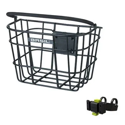Basil, Bremen, Basket, Front, Black (includes mount)