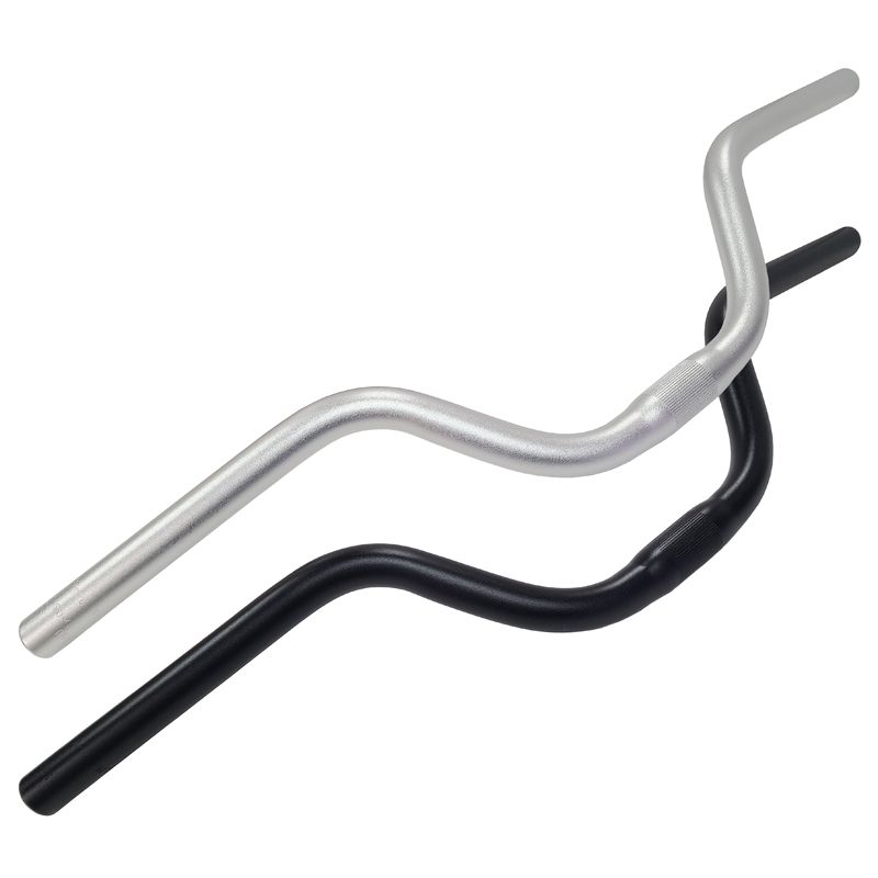 Zoom MTB-158 silver alloy handlebar, Rise 123mm, 25.4mm, 630mm Width
