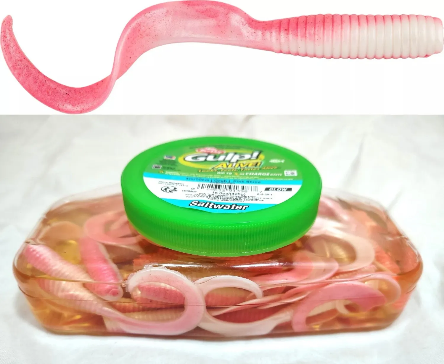 Gulp Alive Pink Grub 4"