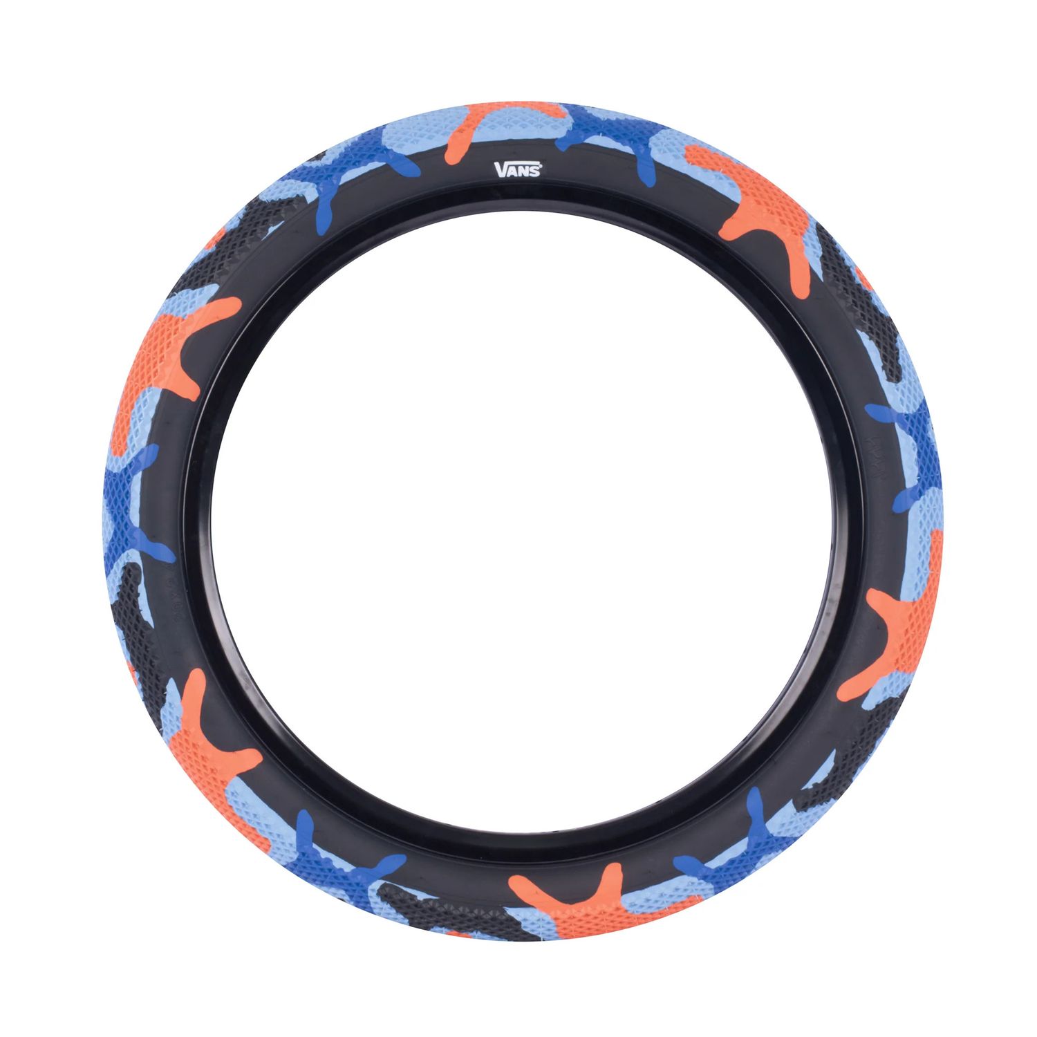 Cult 20"x 2.40" Vans Tire - Blue/Orange Camo Tread with Black Sidewall
