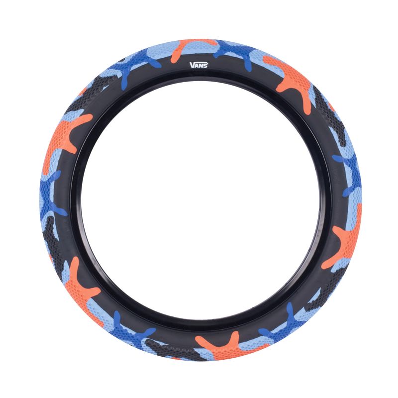 Cult 20"x 2.40" Vans Tire - Blue/Orange Camo Tread with Black Sidewall