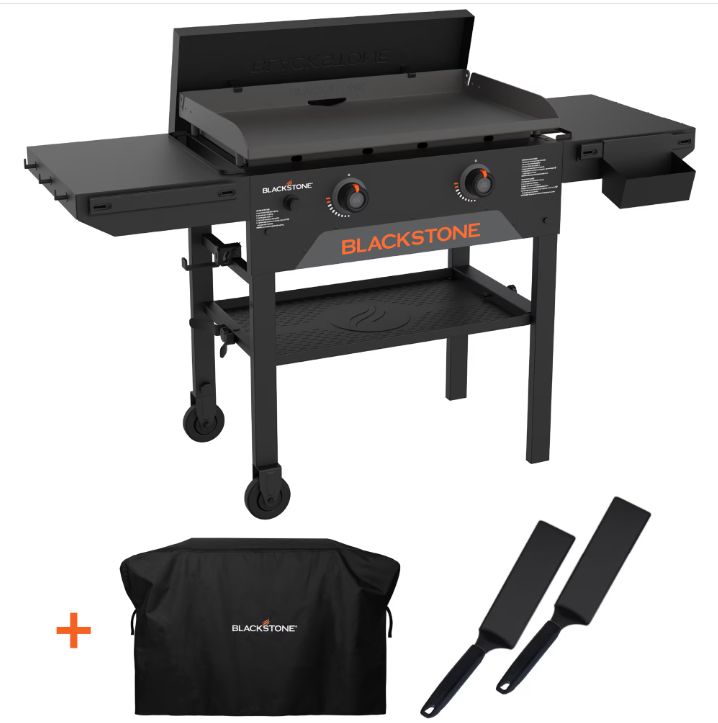Blackstone 28" LIMITED EDITION OMNIVORE GRIDDLE W / LIMITED EDITION BLACK SPATULA SET &amp; PREMIUM SOFT COVER