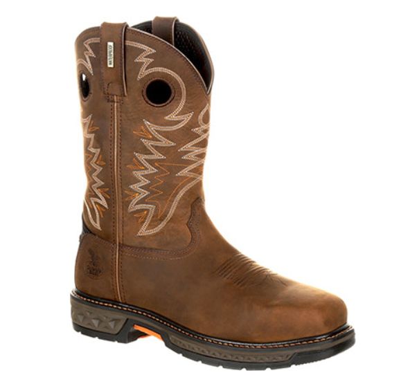 PULL ON 11” BROWN ALLOY TOE