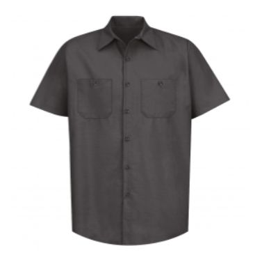 Red Kap Short Sleeve Industrial Solid Work Shirt Charcoal - SP24CH
