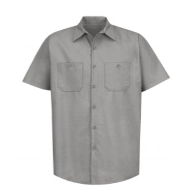 Red Kap Short Sleeve Industrial Solid Work Shirt Light Grey - SP24LA