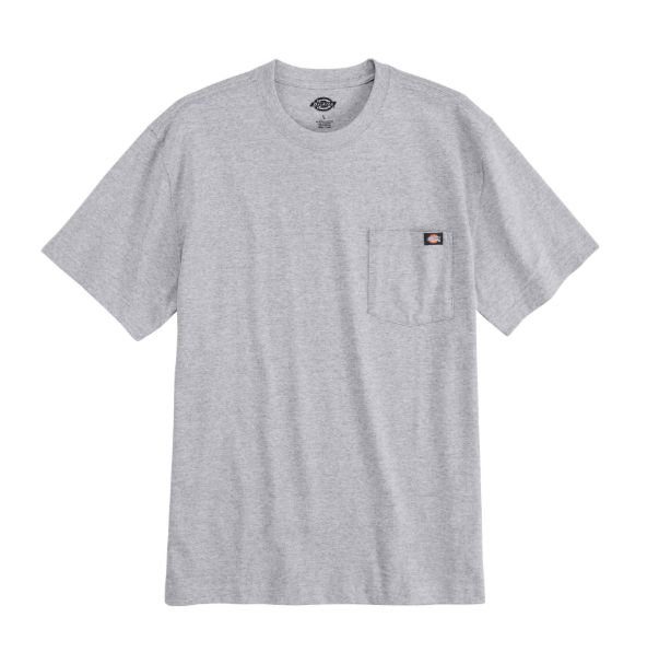 SHORT SLEEVE HEAVYWEIGHT TEE W/POCKET HEATHER GREY-WS50HG