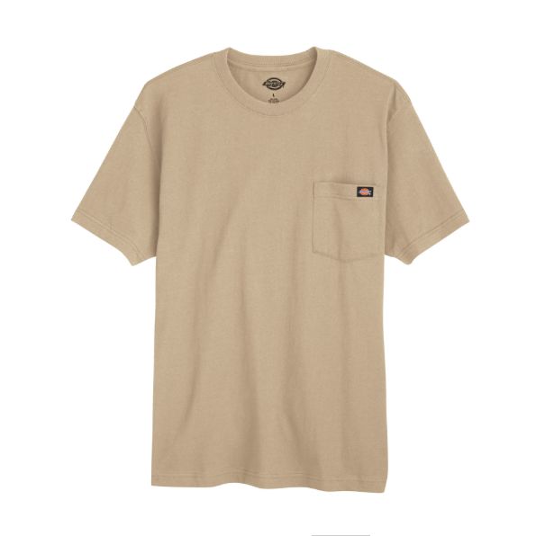 SHORT SLEEVE HEAVYWEIGHT TEE W/POCKET DESERT SAND-WS50DS