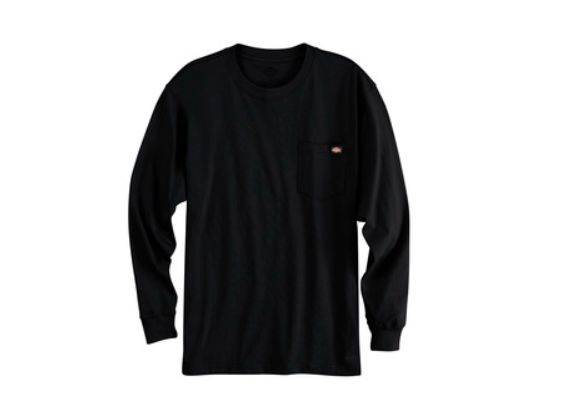 LONG SLEEVE HEAVYWEIGHT TEE W/POCKET BLACK-WL50BK