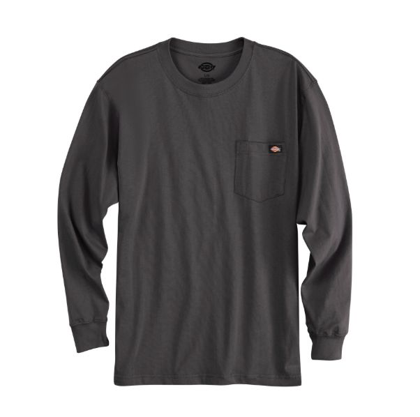 LONG SLEEVE HEAVYWEIGHT TEE W/POCKET CHARCOAL-WL50CH