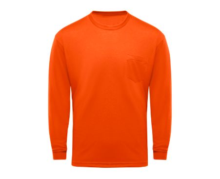 SOLID CORE LONG SLEEVE TEE W/POCKET ORANGE- SK2LOR