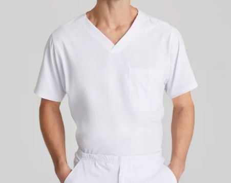 STRUCTURE 1-PKT V-NECK MENS  SCRUB TOP-SK0112