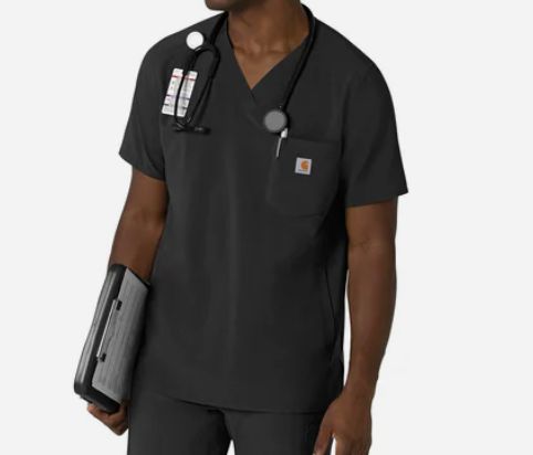 CARHARTT MENS FORCE CROSS-FLEX V-NECK SCRUB TOP-C16410