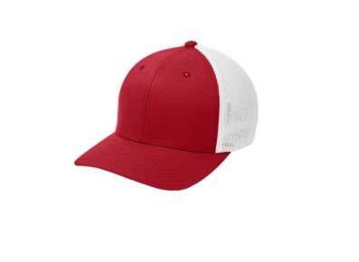 FLEXFIT MESH BACK HAT RED/WHITE-812