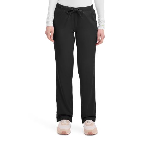 WOMEN'S REBECCA SCRUB PANTS STRAIGHT LEG 6PKT- 9560, Colour: BLACK, Size: XXS