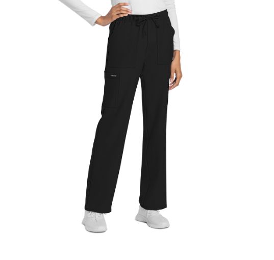 WOMEN'S STRAIGHT LEG SCRUB PANT 4 PKT- CK272A, Colour: BLACK, Size: XXS