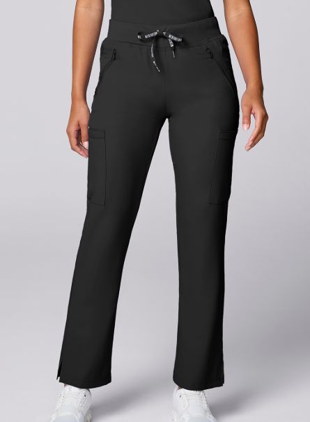 WOMEN'S ZIPPER POCKET PANT- MC2702, Colour: BLACK, Size: XXS