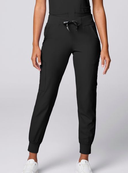 WOMEN'S JERSSEY KNIT JOGGER SCRUB PANT- MC2711, Colour: BLACK, Size: XS