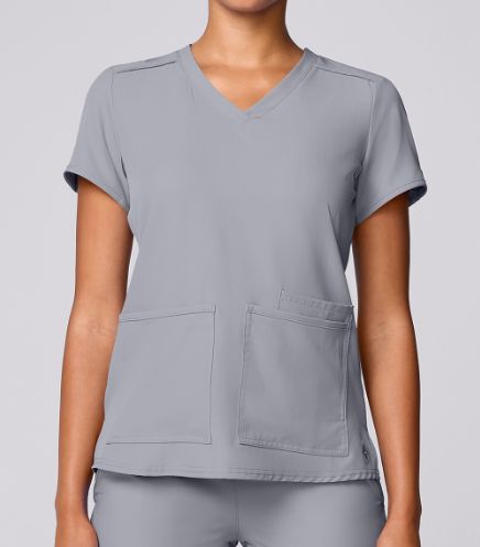 WOMEN'S CURVED SCRUB TOP 3 PKT- MC2411