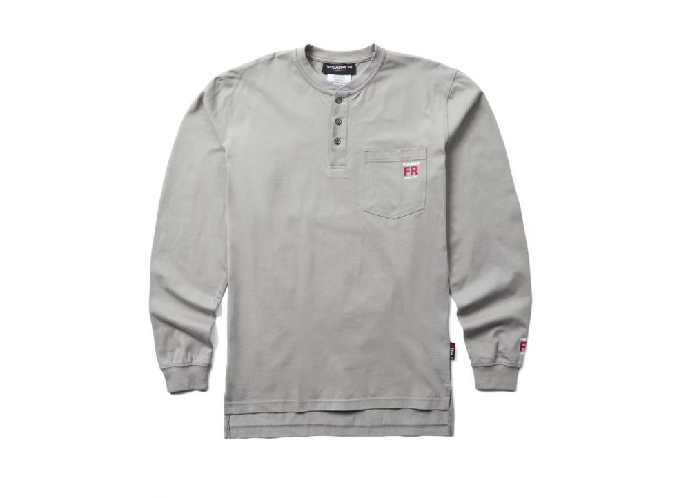 BUILT LIGHT FR LONG SLEEVE HENLEY GREY-W1212410-020