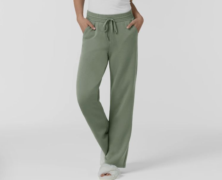 UNWIND AND LOUNGE WOMEN'S FLEECE WIDE LEG PANT-5189