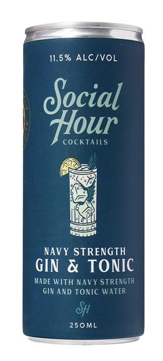 Social Hour Navy Strength Gin &amp; Tonic - 250ml