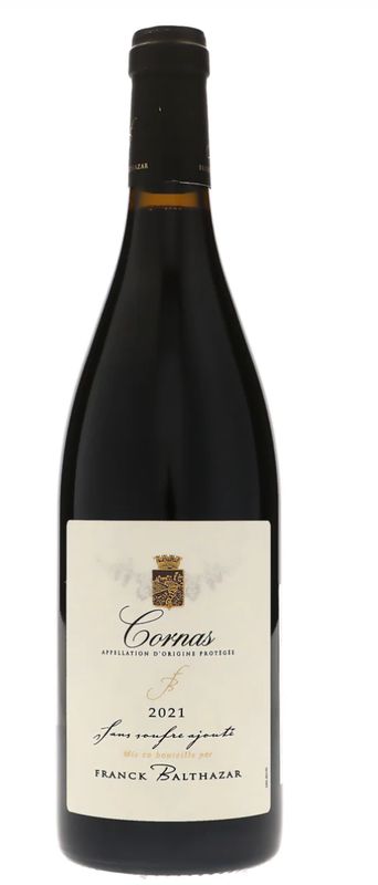Franck Balthazar Cornas 'Sans Soufre Ajoute' 2021, Rhône Valley, France