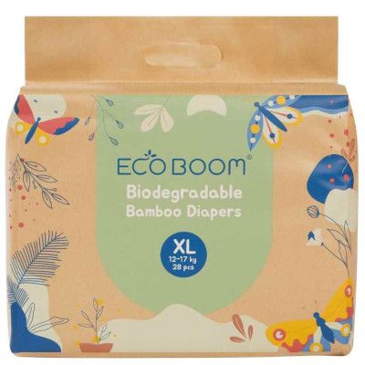 Eco Boom Bamboo Baby Nappies XL (+12Kg) 28Pack