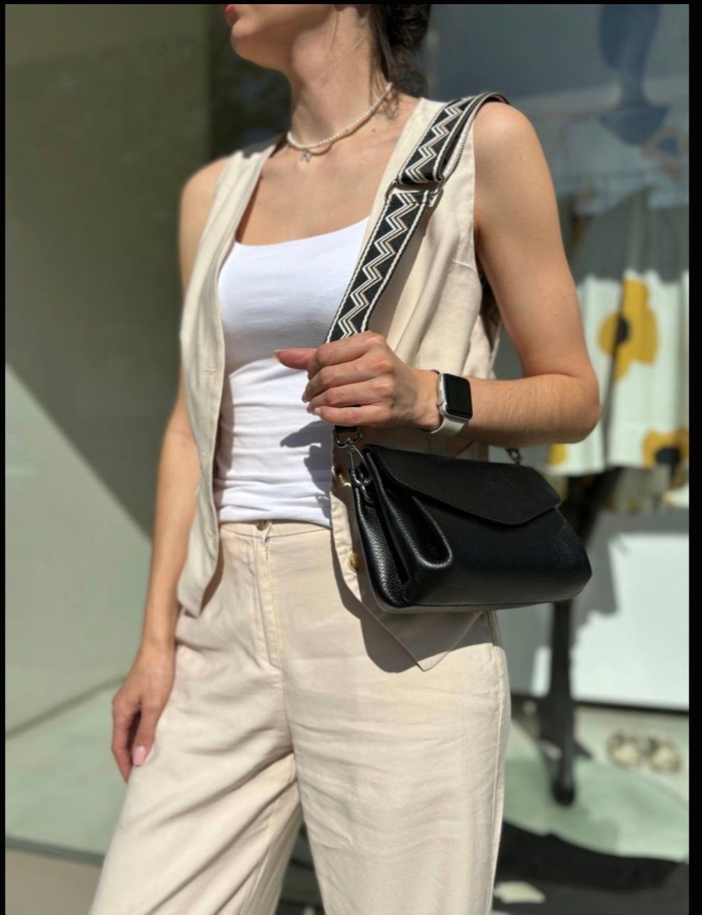 Zwarte crossbody, Bibossline