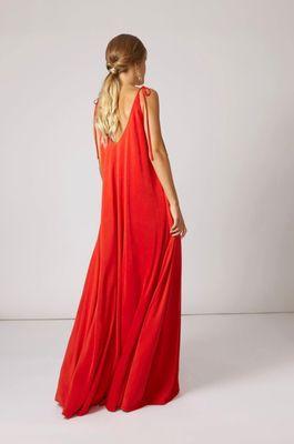 Maxi rode jurk, one size
