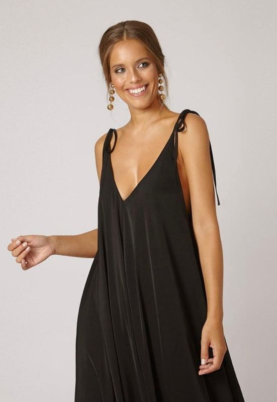 Maxi zwarte jurk, one size