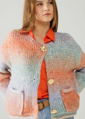 Multicolore cardigan met 3 knopen. One size