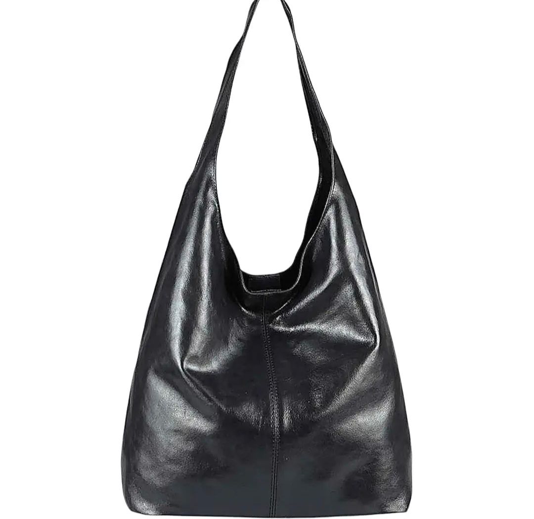 Zwarte trendy schoudertas