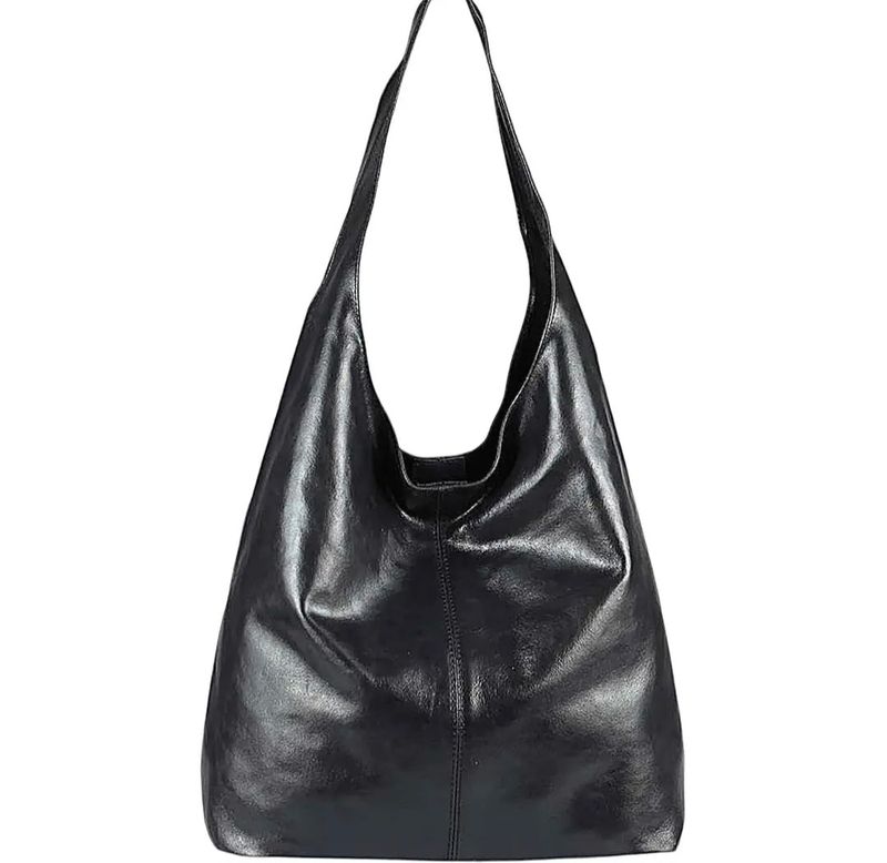 Zwarte trendy schoudertas