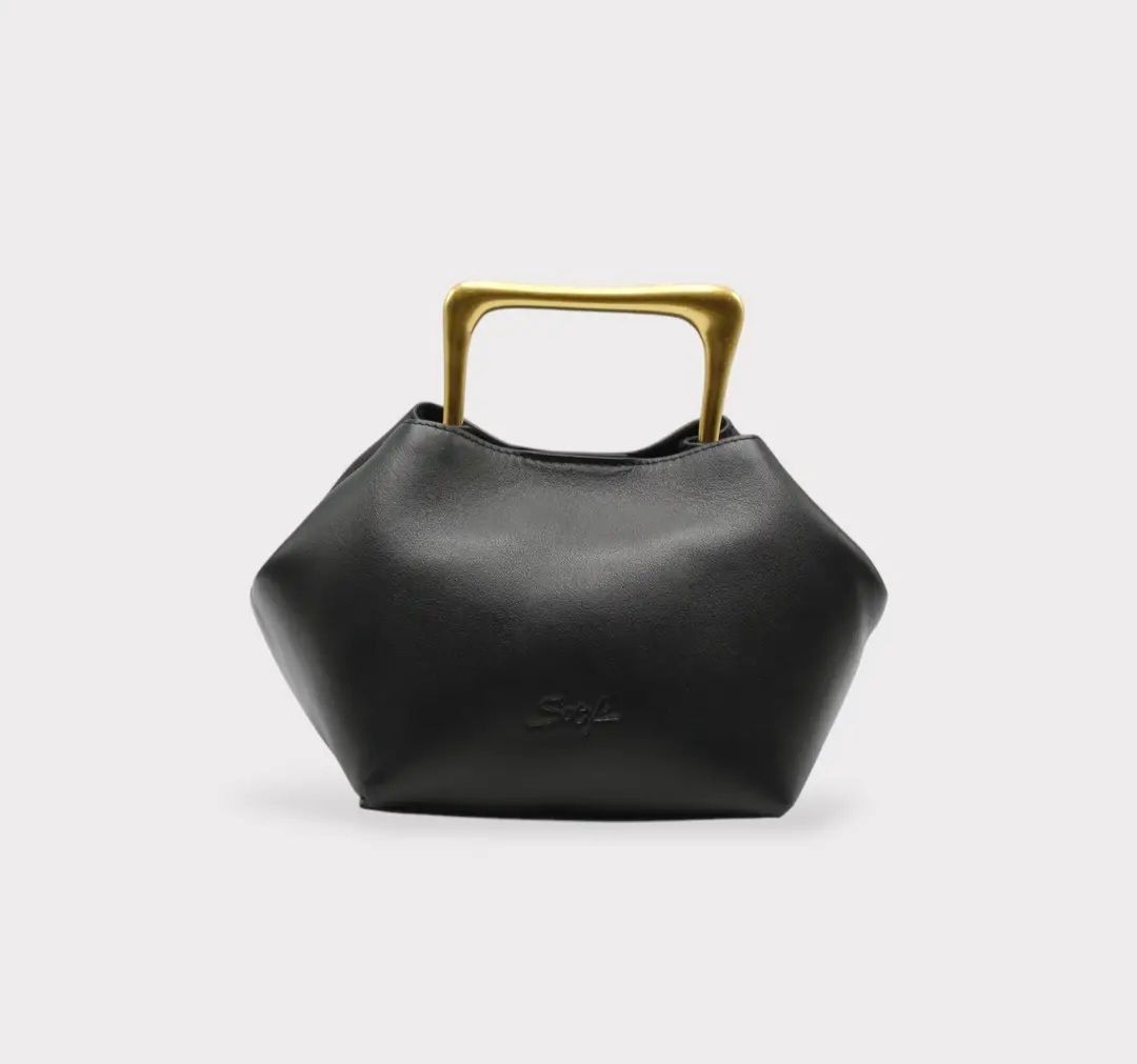 Sora-handtas echt leren metallic