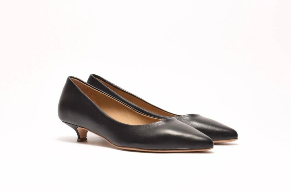 Zwarte pumps in echt leer