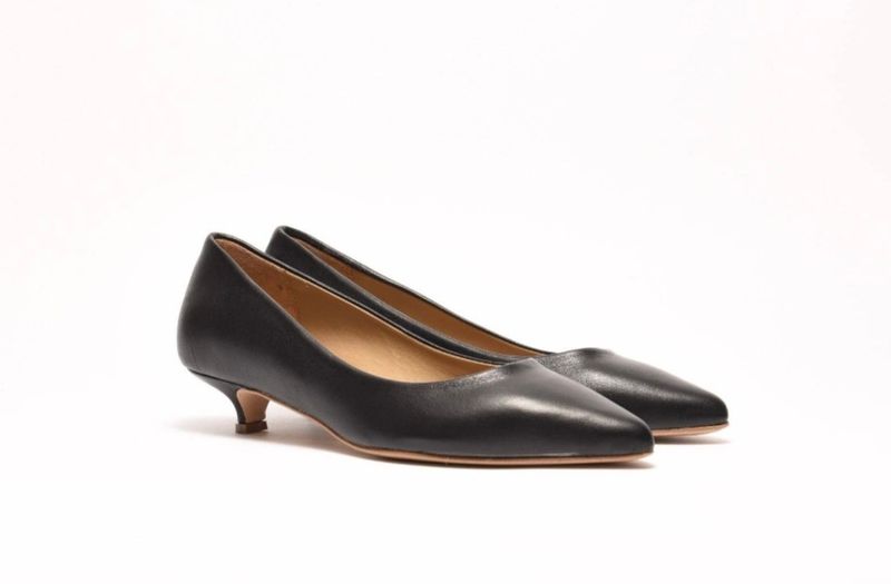 Zwarte pumps in echt leer