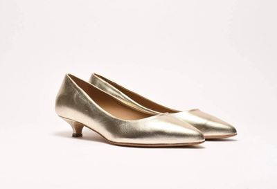 Goud pumps in echt leer