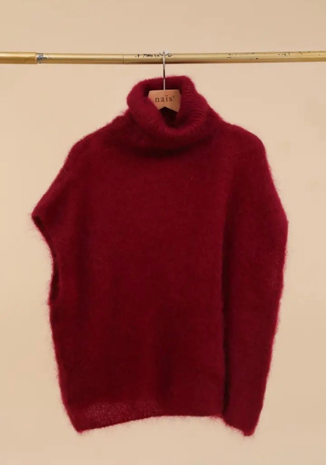 Poncho trui in Bordeaux kleur one size 36-46