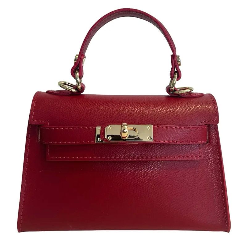 Kelly dameshandtas in echt leer donkerrood