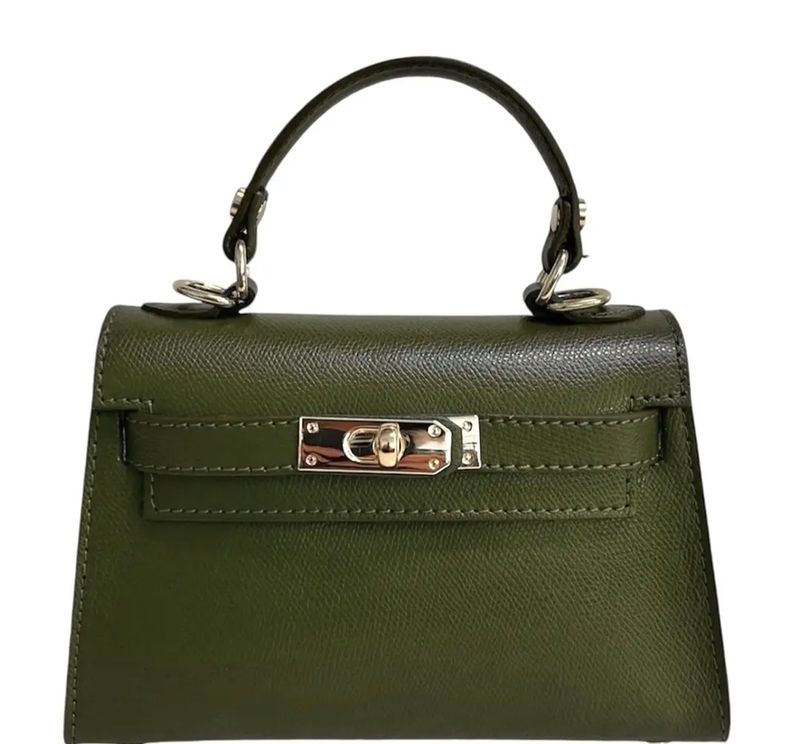 Kelly dameshandtas in echt leer olijfgroen kleur