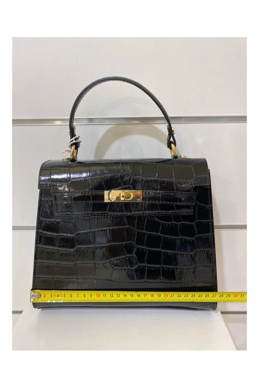 Tas Patty croco XL, Mondieux Madame  in zwart